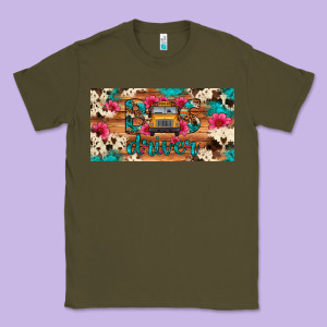Bus Driver School Bus Cowhide License Plate Classic Tee Designed By Artiststas