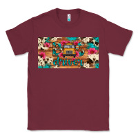 Burgundy bus driver school bus cowhide license plate Classic Tee - Artiststas