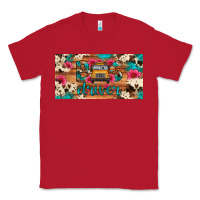 Red bus driver school bus cowhide license plate Classic Tee - Artiststas