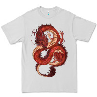 Dove Grey red dragon Premium Tee - RanaPortraitStore