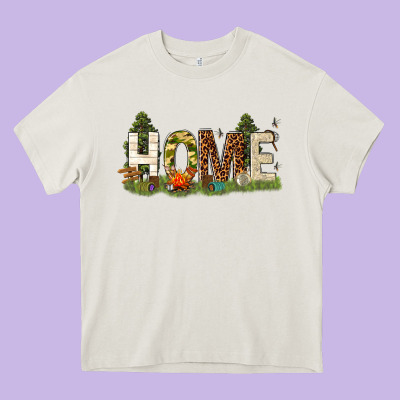 Home Camping Heavy Core Tee Designed By Texasbilliewilder
