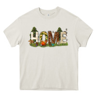 Cream home camping Heavy Core Tee - texasbilliewilder