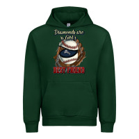 Forest Green Diamonds are a girl's best friend Baseball Urban Hoodie - HowdyJamesFarm