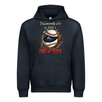 Navy Diamonds are a girl's best friend Baseball Urban Hoodie - HowdyJamesFarm