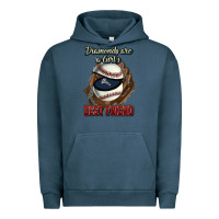 Pigment Midnight Navy Diamonds are a girl's best friend Baseball Urban Hoodie - HowdyJamesFarm