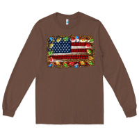 Chestnut christmas american flag background Long Sleeve Tee - Jasminsmagicworld