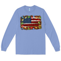 Colony Blue christmas american flag background Long Sleeve Tee - Jasminsmagicworld