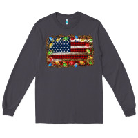 Smoke christmas american flag background Long Sleeve Tee - Jasminsmagicworld