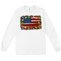 White christmas american flag background Long Sleeve Tee - Jasminsmagicworld