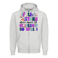 Dove Grey if the stars were made to worship so will i Zipper Hoodie - MaliasSmallBusiness