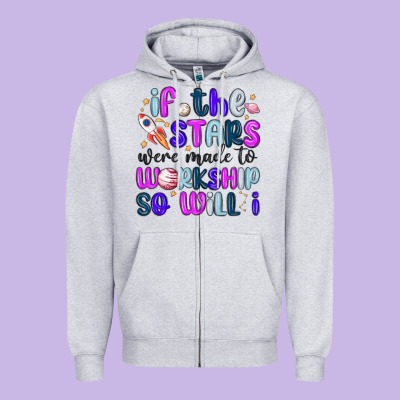 If The Stars Were Made To Worship So Will I Zipper Hoodie Designed By Maliassmallbusiness