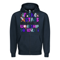 Navy if the stars were made to worship so will i Zipper Hoodie - MaliasSmallBusiness