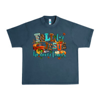 Midnight Navy fall for jesus he never leaves Urban Heavy Tee - AdoDesignShop