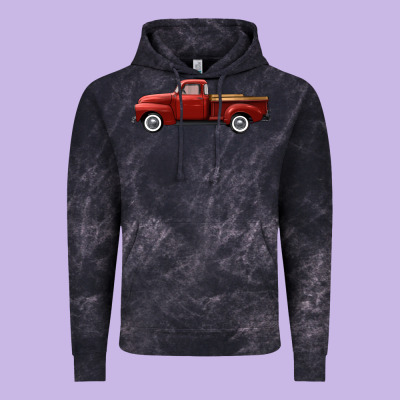Western Red Truck Right Side View Vintage Hoodie Designed By Fadigitalartstudio