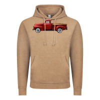 Vintage Coffee western red truck right side view Vintage Hoodie - FaDigitalArtStudio