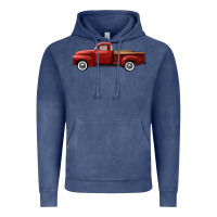 Vintage Denim western red truck right side view Vintage Hoodie - FaDigitalArtStudio