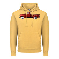 Vintage Mustard western red truck right side view Vintage Hoodie - FaDigitalArtStudio