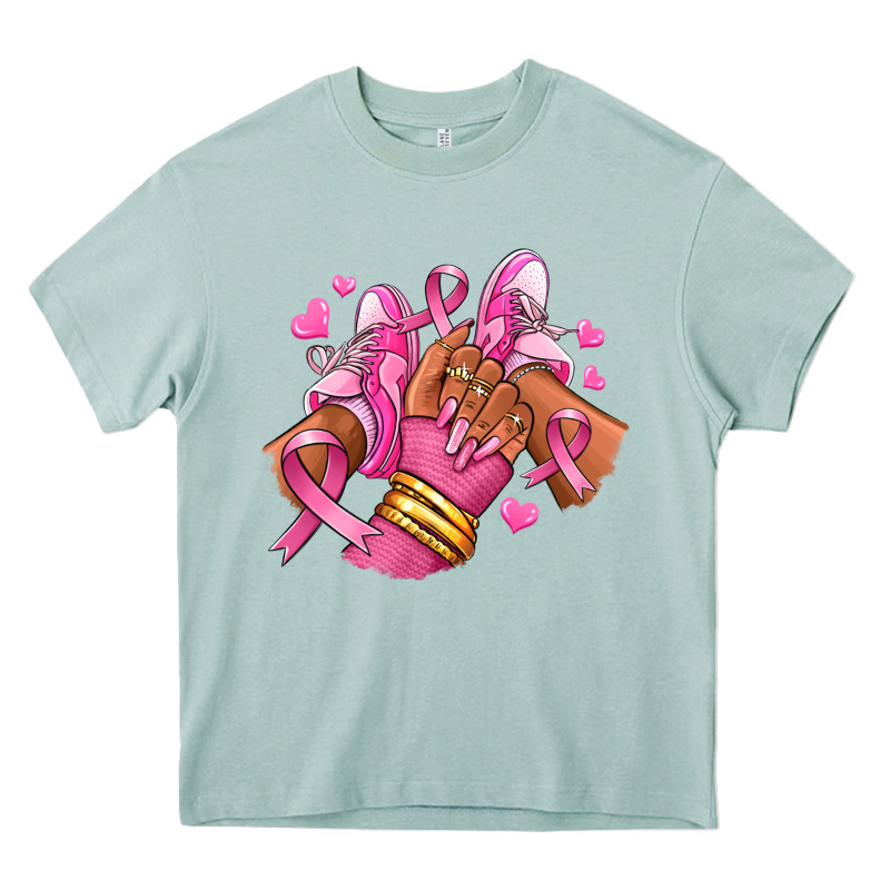 Breast Cancer Afro Girl Sneakers Heavy Core Tee by RanaPortraitStore | Teevron
