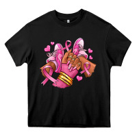 Black Breast Cancer afro girl sneakers Heavy Core Tee - RanaPortraitStore