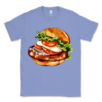 Colony Blue American hamburger Classic Tee - AdoDesignShop