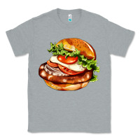 Heather Grey American hamburger Classic Tee - AdoDesignShop