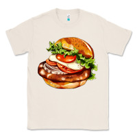 Natural American hamburger Classic Tee - AdoDesignShop