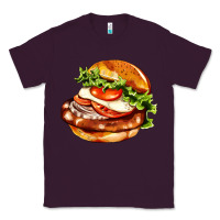 Plum American hamburger Classic Tee - AdoDesignShop