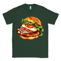 Sports Green American hamburger Classic Tee - AdoDesignShop