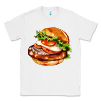 White American hamburger Classic Tee - AdoDesignShop