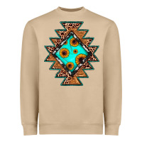 Mushroom aztec leopard turquoise sunflower Heavyweight Sweatshirt - JahusDesignShop