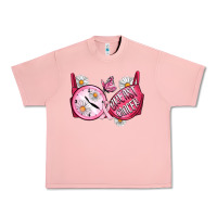 Salmon Hour Breast Cancer Bra Urban Heavy Tee - Artiststas