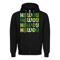 Black howdy st patrick s day Zipper Hoodie - MaliasSmallBusiness