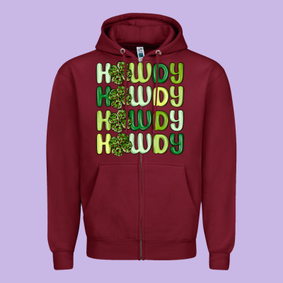 Howdy St Patrick S Day Zipper Hoodie Designed By Maliassmallbusiness