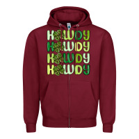 Burgundy howdy st patrick s day Zipper Hoodie - MaliasSmallBusiness