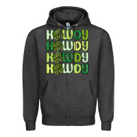 Charcoal Heather howdy st patrick s day Zipper Hoodie - MaliasSmallBusiness