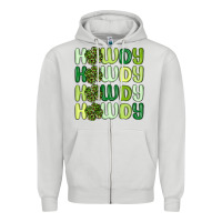 Dove Grey howdy st patrick s day Zipper Hoodie - MaliasSmallBusiness