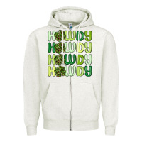 Oatmeal Heather howdy st patrick s day Zipper Hoodie - MaliasSmallBusiness