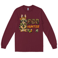 Burgundy easter egg hunter rabbit bunny Long Sleeve Tee - BarkalooDesign