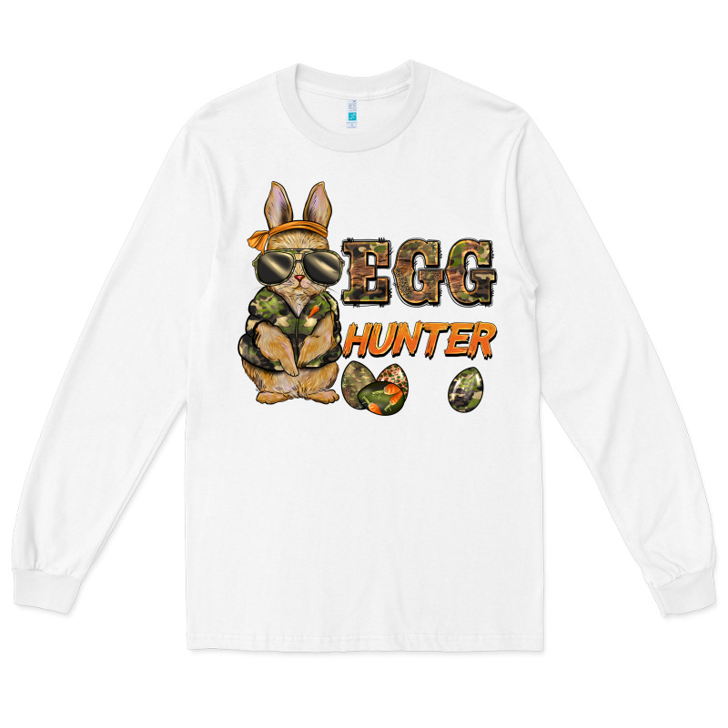 Easter Egg Hunter Rabbit Bunny Long Sleeve Tee by BarkalooDesign | Teevron
