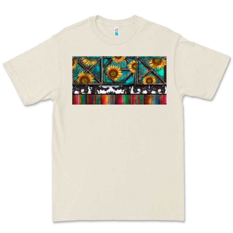 Rusty Sunflowers With Cowhide And Turquoise Premium Tee by RanaPortraitStore | Teevron