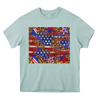 Arona American flag and star leopard Heavy Core Tee - Artiststas