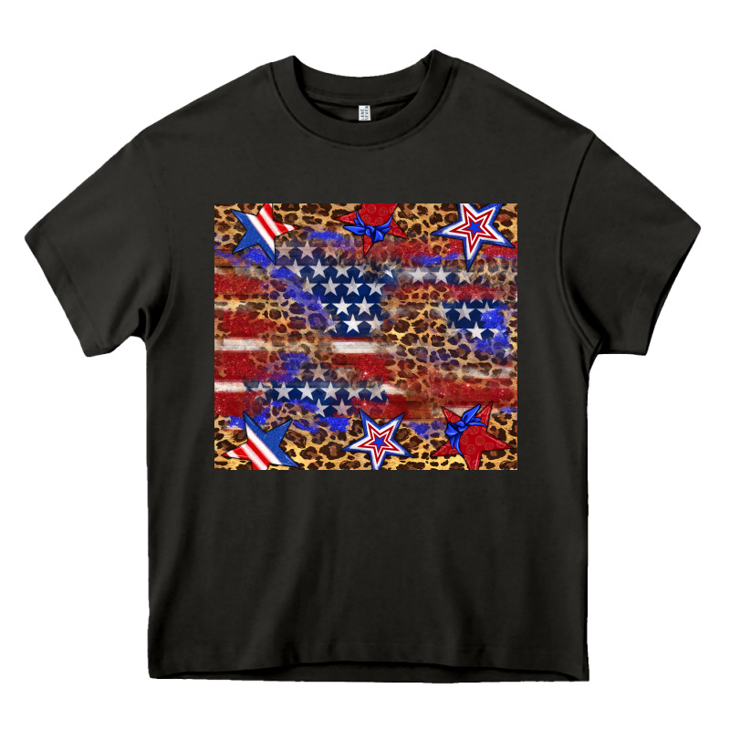 American Flag And Star Leopard Heavy Core Tee by Artiststas | Teevron