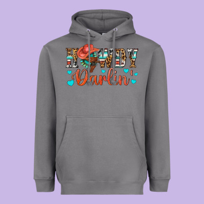 Western Howdy Darlin Heavyweight Hoodie Designed By Bundleandbundleshop