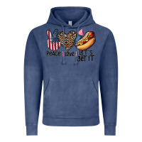 Vintage Denim peace love let's get it Vintage Hoodie - CowhideDigitalArt