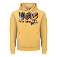 Vintage Mustard peace love let's get it Vintage Hoodie - CowhideDigitalArt