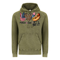 Vintage Olive peace love let's get it Vintage Hoodie - CowhideDigitalArt