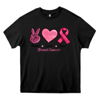 Black Peace Love Cure Cancer Heavy Core Tee - RanaPortraitStore