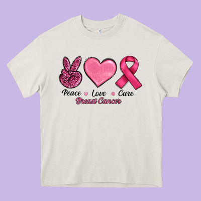 Heavy Core Tee Peace Love Cure Cancer