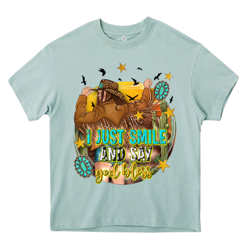I Just Smile And Say God Bless Heavy Core Tee by texasbilliewilder | Teevron