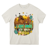 Cream i just smile and say god bless Heavy Core Tee - texasbilliewilder